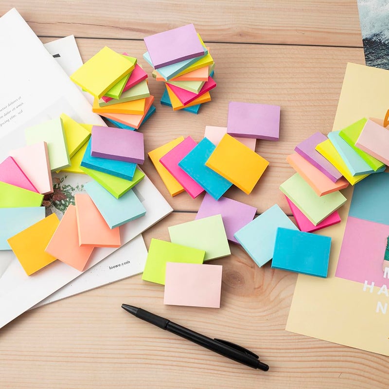 Kozerite (50 Pads) Sticky Notes 1.5x2, 10 Colors Self Sticky Notes, Sticky Pads, Recyclable, Self-Stick Pads, Easy to Post for Home, Office, Notebook - Image 5