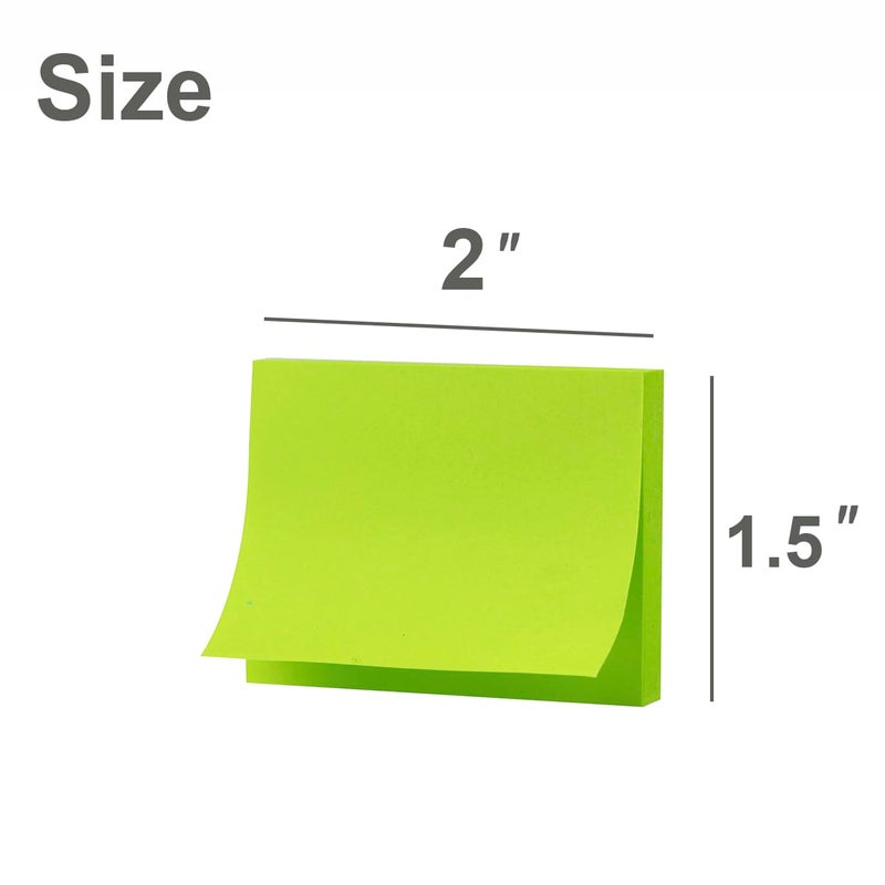 Kozerite (50 Pads) Sticky Notes 1.5x2, 10 Colors Self Sticky Notes, Sticky Pads, Recyclable, Self-Stick Pads, Easy to Post for Home, Office, Notebook - Image 2