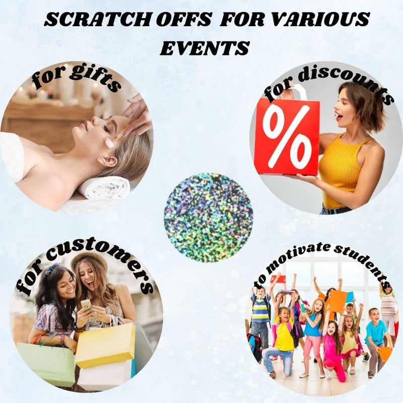 My Scratch Offs My Scratch Offs 500 Roll Glitter Holographic Silver Round Scratch Off Sticker Labels 1 Inch for DIY Replica Lottery Raffle Ticket Games Gender Reveal Baby Shower Bridal Party Favors  - Image 4