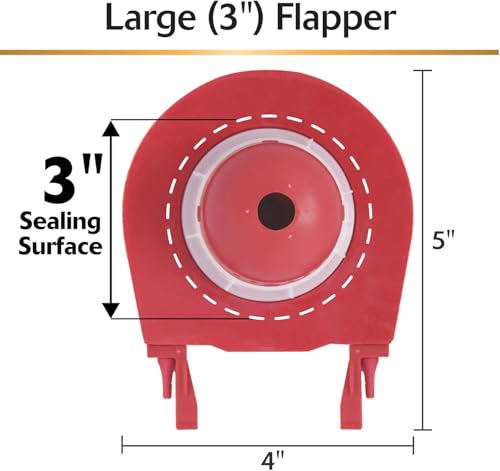 Korky 3070BP Large 3" 2X High Performance Universal Toilet Flapper, Red - Image 4