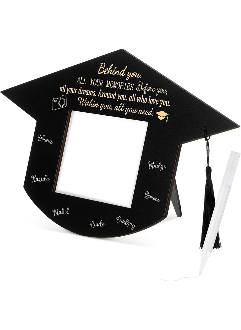 Qunclay Qunclay Graduation Signature Board Picture Frame Gift with Signature Pen Graduation Gifts Her Him Behind You All Your Memories Congratulations Inspirational College Frame  - Image 1