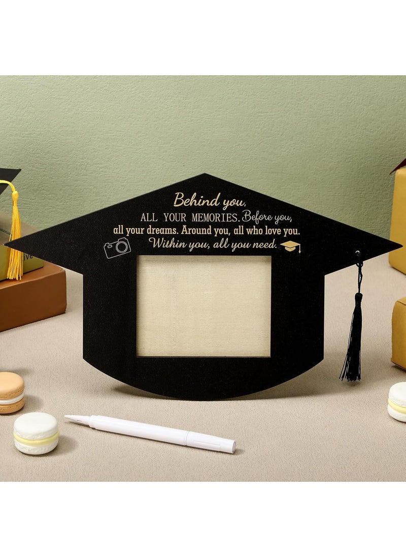 Qunclay Qunclay Graduation Signature Board Picture Frame Gift with Signature Pen Graduation Gifts Her Him Behind You All Your Memories Congratulations Inspirational College Frame  - Image 2
