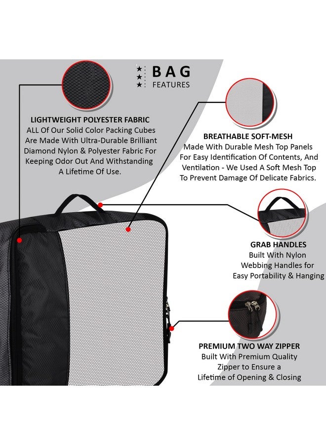 GOMAJO Packing Cubes For Travel Organizer Clothes Laundry Compression Suitcase Luggage Storage Travelling Pouches Bags Organiser, Polyester (SMALL (PACK OF 4), Black) - Image 2