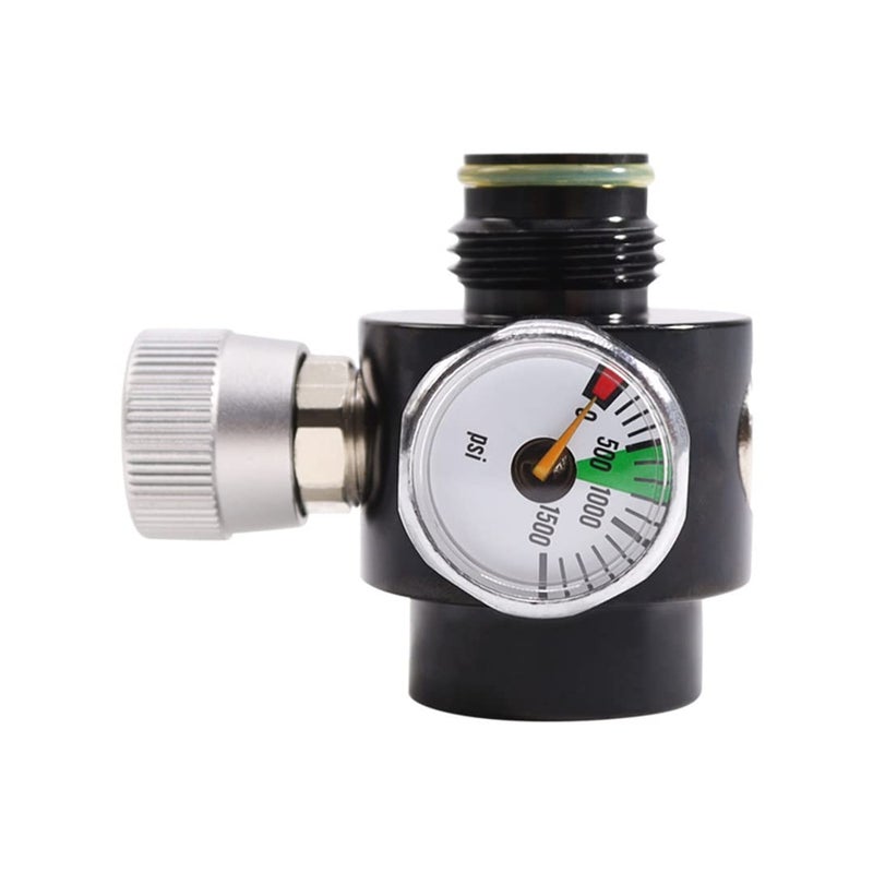 ZCTCL New Paintball Inner ThreadCO2 Cylinder TankOnOff Valve with 1500Psi GaugeG1214 Black - Image 2