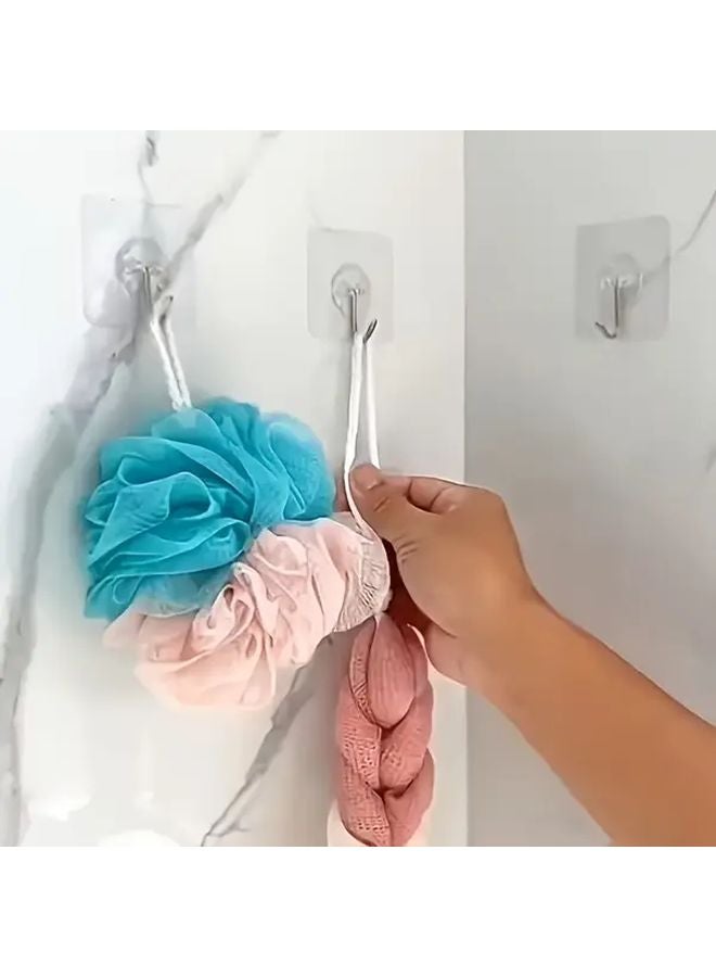 9Pcs Punch Free Adhesive Wall Hooks Strong Transparent Plastic Suction Cup For Kitchen Bathroom Shower Multi Purpose Hanging Storage Organizer - Image 3