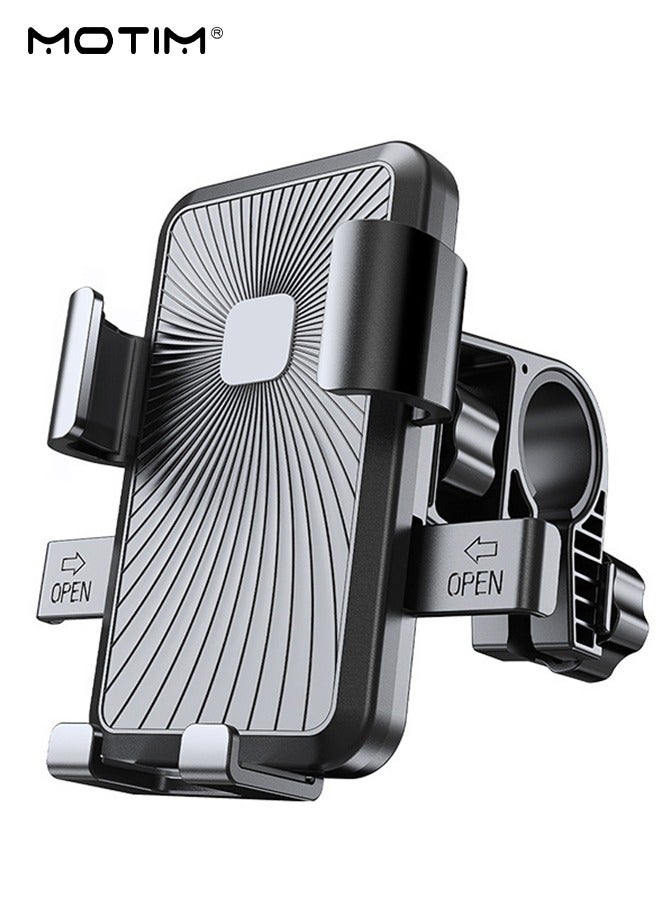 Motim Motorcycle Phone Mount, 1s Auto Lock, Anti-Shake Bike Phone Holder for Bicycle and Motorcycle, Handlebar Cell Phone Mount Clamp, Compatible with iPhone, Samsung, All Cell Phone - Image 1