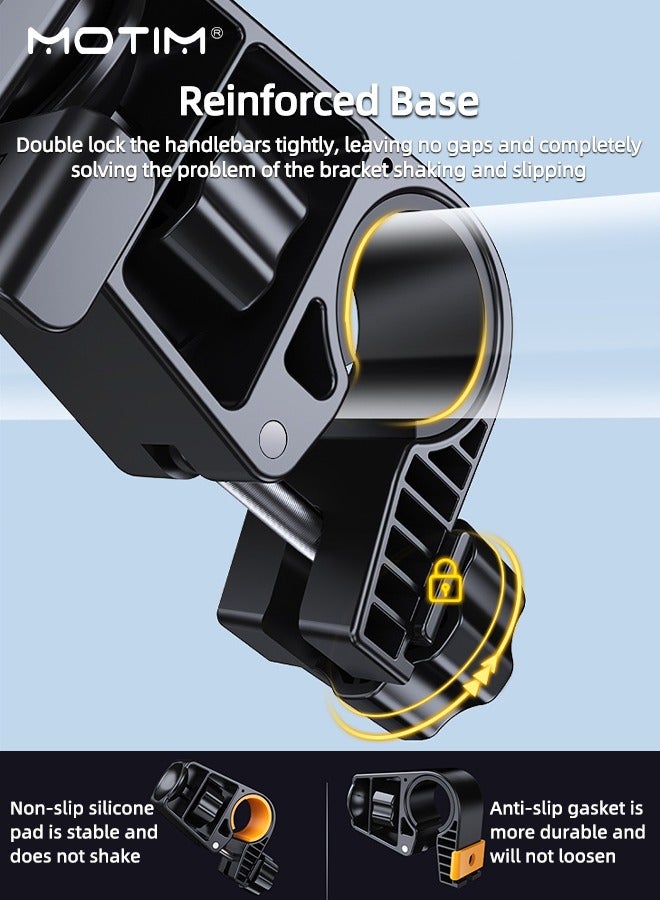 Motim Motorcycle Phone Mount, 1s Auto Lock, Anti-Shake Bike Phone Holder for Bicycle and Motorcycle, Handlebar Cell Phone Mount Clamp, Compatible with iPhone, Samsung, All Cell Phone - Image 5