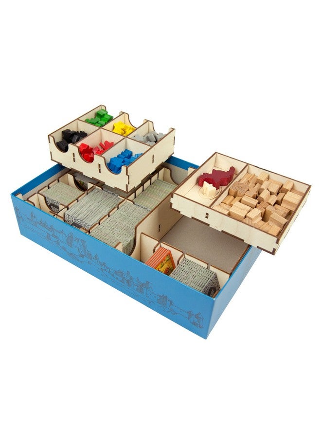 The Broken Token Board Game Organizer - Carcassonne Compatible Wood Storage Box with Multiple Trays, Rows and Dividers - Image 4