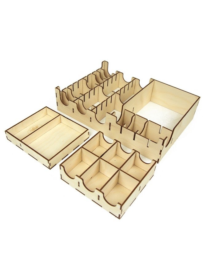The Broken Token Board Game Organizer - Carcassonne Compatible Wood Storage Box with Multiple Trays, Rows and Dividers - Image 3
