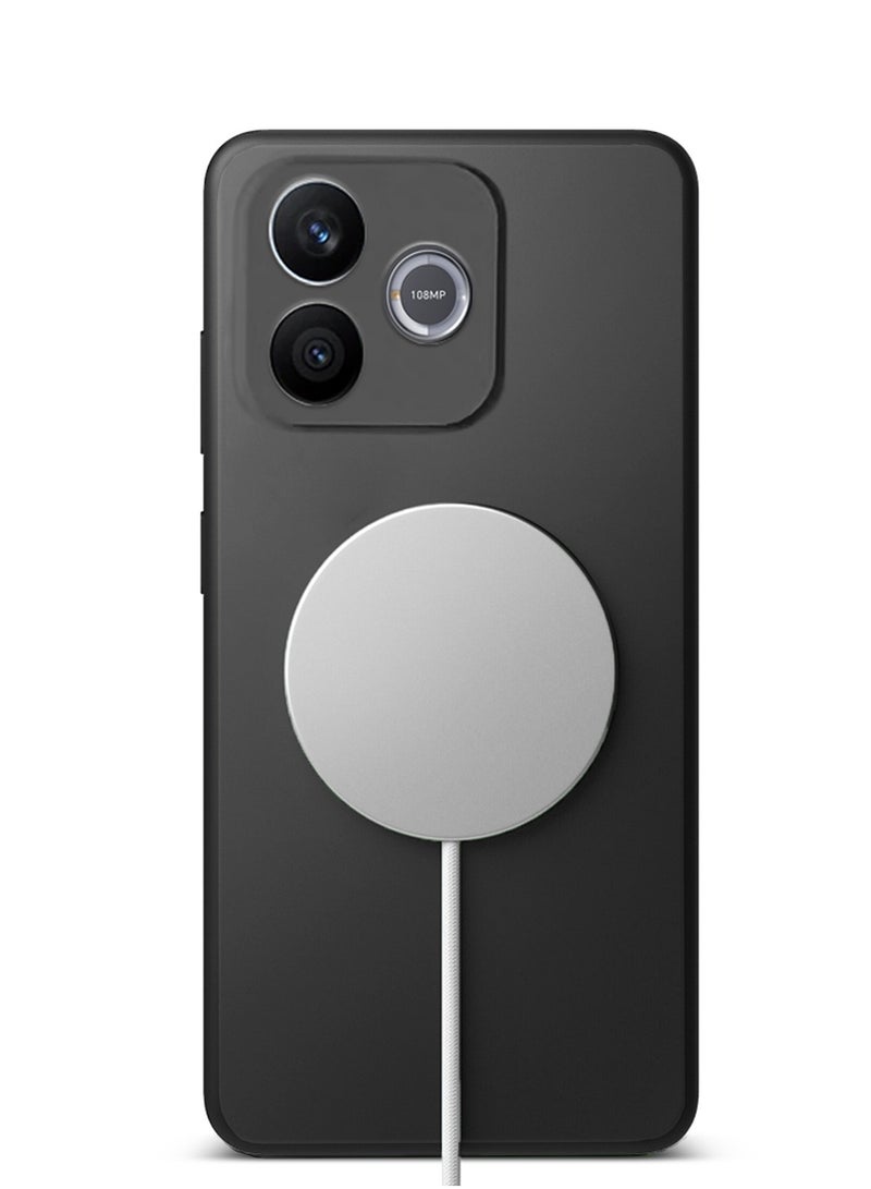 Wtech Honor 600 Lite 5G 2026 Premium Liquid Silicone Compatible With Thin Magsafe Ring Case Cover (MCMPMN) - Black - Image 3