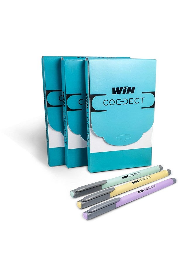 WIN Connect Ball Pens | 30 Blue Ink Pens | Diamond Cut Tip | Elasto Grip | Lightweight & Stylish Body | Perfect for Exams | Pens for Writing | Stationary Set | Ideal for School, Office & Business Use - Image 1