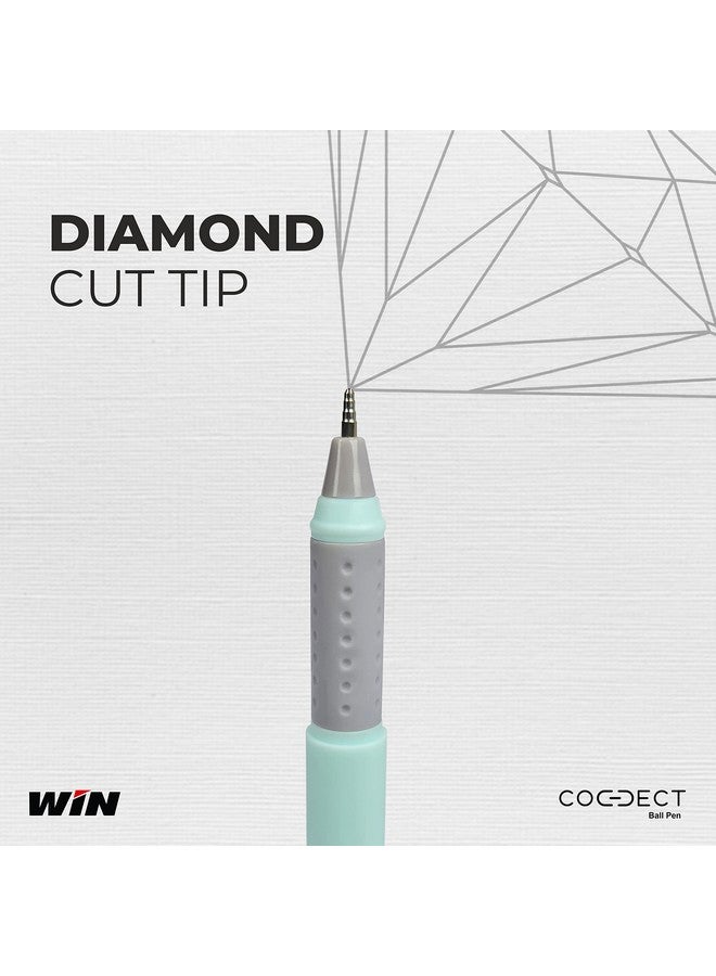 WIN Connect Ball Pens | 30 Blue Ink Pens | Diamond Cut Tip | Elasto Grip | Lightweight & Stylish Body | Perfect for Exams | Pens for Writing | Stationary Set | Ideal for School, Office & Business Use - Image 3
