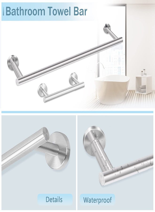 Cilee 10 Piece Brushed Nickel Bathroom Hardware Set, 24 inch Brushed Nickel Towel bar Towel Ring Toilet Paper Holder Robe Towel Hook, SUS304 Stainless Steel Bathroom Accessory Set - Image 2