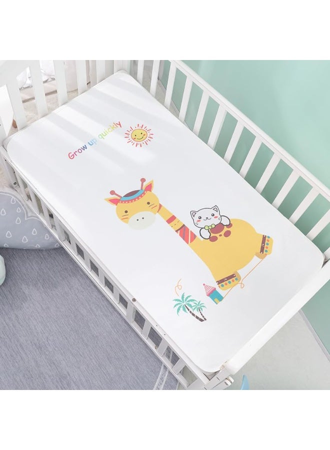 100% Cotton Cot Bed Waterproof Pad for Newborns & Infants, Hypoallergenic Crib Sheet with Deep Pockets, Breathable & Soft, 65 x 120 cm - Image 1