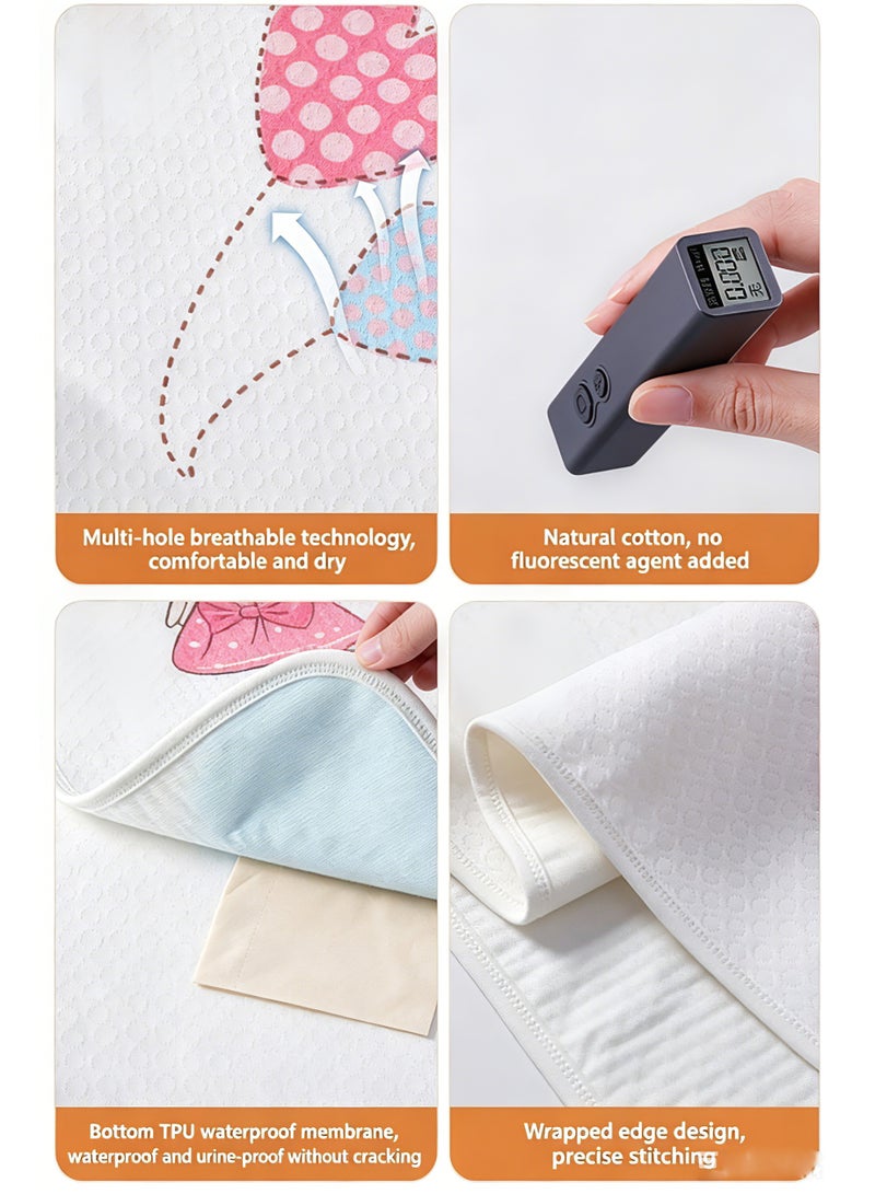 100% Cotton Cot Bed Waterproof Pad for Newborns & Infants, Hypoallergenic Crib Sheet with Deep Pockets, Breathable & Soft, 65 x 120 cm - Image 2