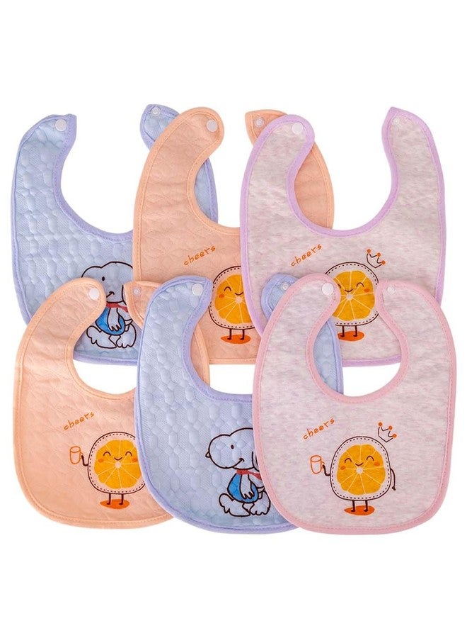 ZIBELL Baby Bibs for 0 to 12 Months, Soft Cotton Waterproof Spill-Resistant Bibs for Newborn, Fast-Dry Infant Apron, Comfortable & Durable Baby Bibs (6) - Image 1