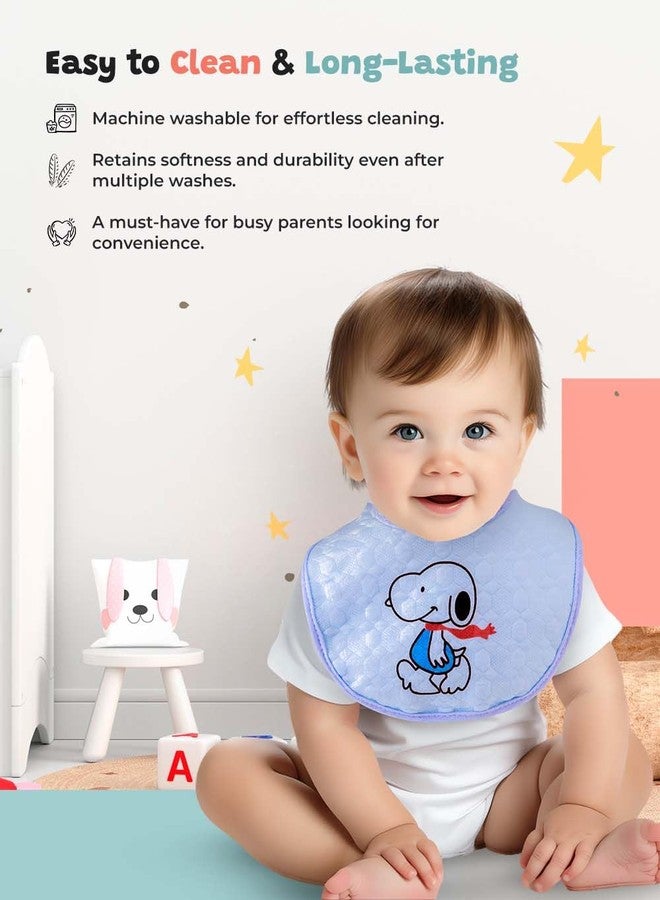 ZIBELL Baby Bibs for 0 to 12 Months, Soft Cotton Waterproof Spill-Resistant Bibs for Newborn, Fast-Dry Infant Apron, Comfortable & Durable Baby Bibs (6) - Image 4