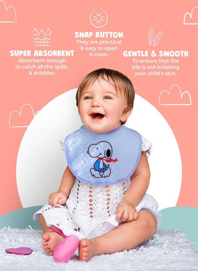 ZIBELL Baby Bibs for 0 to 12 Months, Soft Cotton Waterproof Spill-Resistant Bibs for Newborn, Fast-Dry Infant Apron, Comfortable & Durable Baby Bibs (6) - Image 3