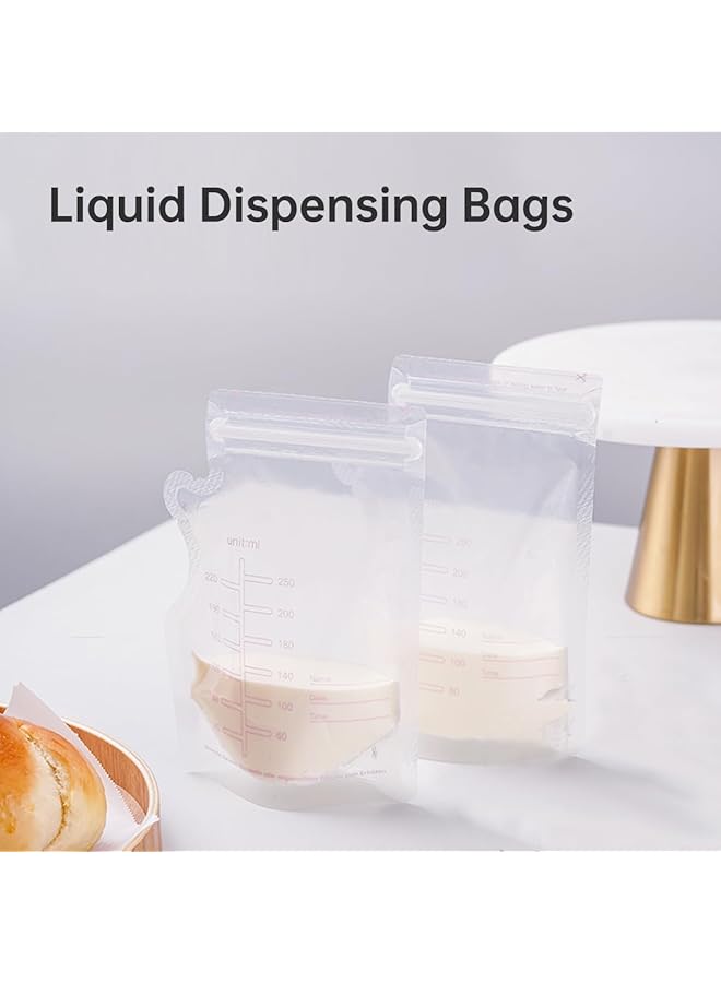 ECVV 50Pcs 250Ml Breastmilk Storage Bags For Breastfeeding Doubled Sealed Breast Milk Storing Bags Bpa Free Self Standing Breastmilk Bags - Image 4