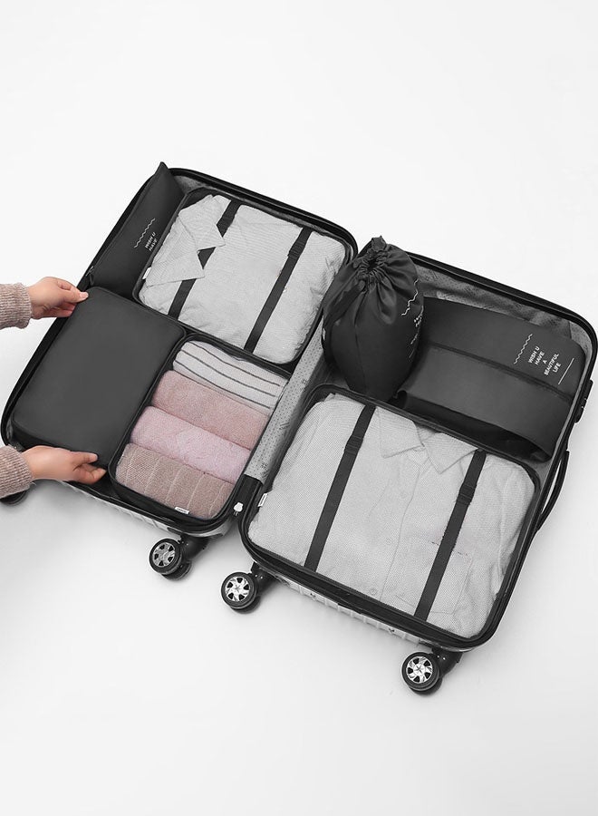 Hanayo 9 Pcs Luggage Organizer Bags Set Multifunction Packing Cubes Travel Packing Cubes Waterproof Luggage Organiser Suitcase Bag Travel Essential for Carry on Luggage(Black) - Image 2