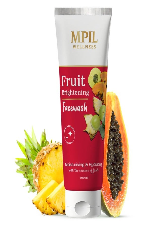 MPIL Fruit Brightening Face Wash | Ayurvedic and Organically Pure | Papaya And Pineapple Fruit Face Wash | Bright Gel Face Wash For Glowing ,Brightening Skin Gentle Cleansing With Aloe Vera Face Wash For Men And Women | Radiant Glow Moisturising And Hydrating | 100ml Face wash - Image 1
