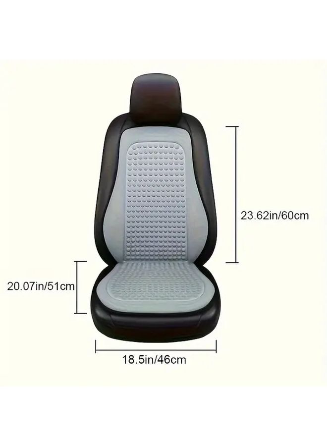 Black Breathable Car Seat Cushion Summer Cooling Front Cover Easy Install No Straps Needed All Season Essential Accessory - Image 3