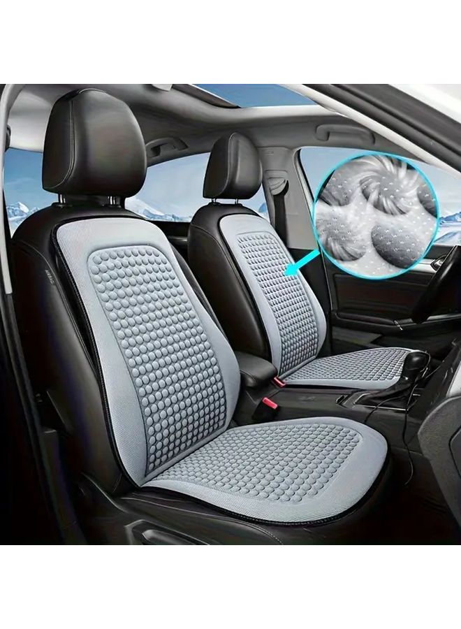 Black Breathable Car Seat Cushion Summer Cooling Front Cover Easy Install No Straps Needed All Season Essential Accessory - Image 2