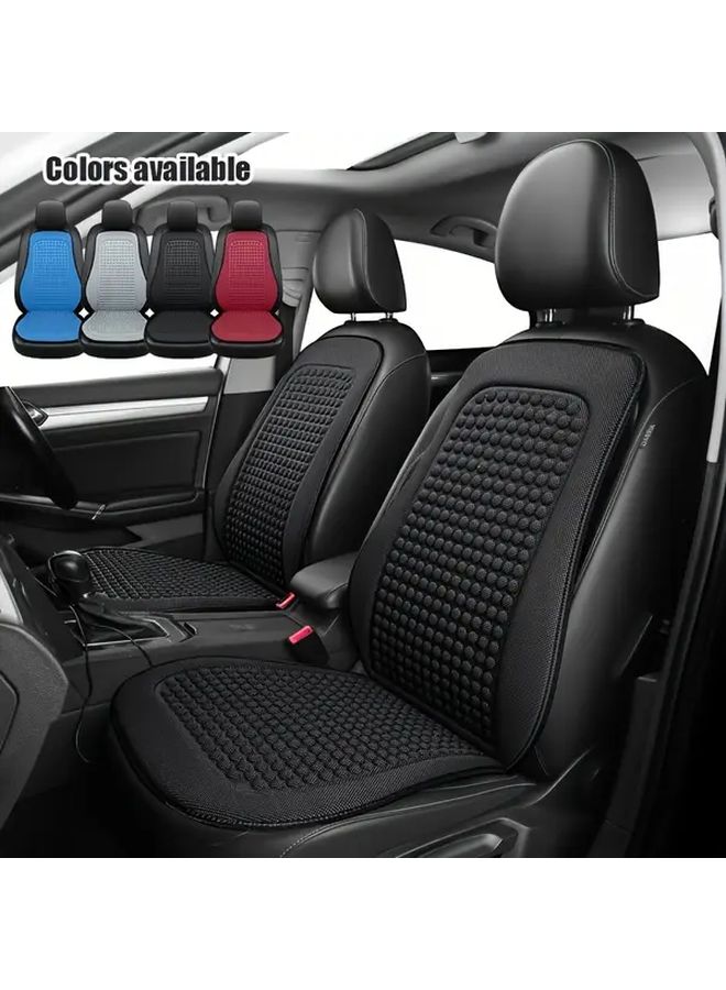 Black Breathable Car Seat Cushion Summer Cooling Front Cover Easy Install No Straps Needed All Season Essential Accessory - Image 4