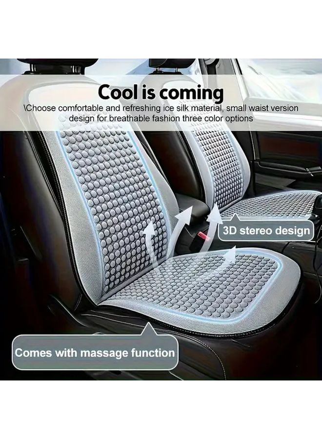 Black Breathable Car Seat Cushion Summer Cooling Front Cover Easy Install No Straps Needed All Season Essential Accessory - Image 1