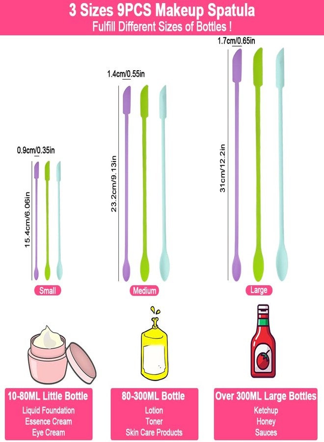 Abnaok 9 Pieces Mini Silicone Spatula-Makeup Spatula-Small Silicone Spatula-Thin Spatula Set for Skinny Openings-Abnaok Tiny Scraper for Jar,Kitchen Bottles,Cosmetic - Image 3