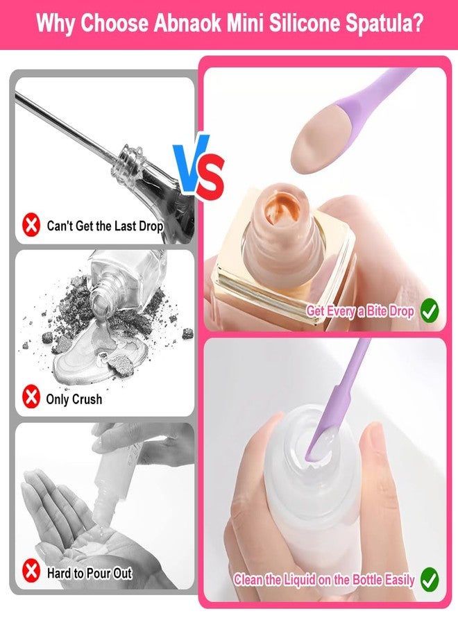 Abnaok 9 Pieces Mini Silicone Spatula-Makeup Spatula-Small Silicone Spatula-Thin Spatula Set for Skinny Openings-Abnaok Tiny Scraper for Jar,Kitchen Bottles,Cosmetic - Image 2