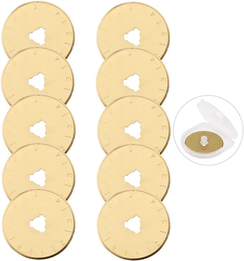 AUTOTOOLHOME 28mm Titanium Rotary Cutter Blades, 10-Pack Replacement Blades for Quilting, Sewing, Scrapbooking, Fabric & Paper Cutting - Image 1