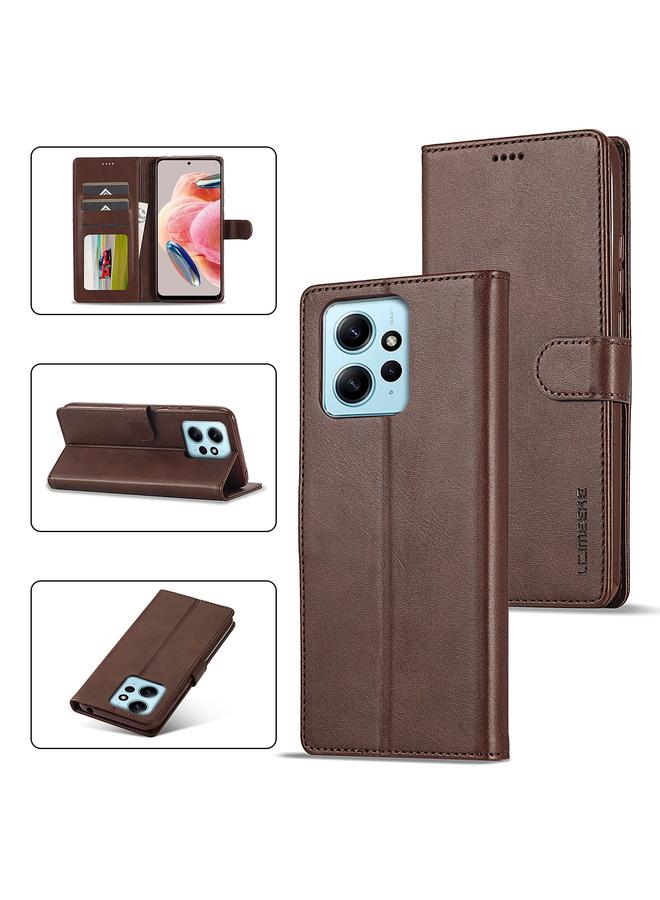 Case For Xiaomi Redmi Note 12 4G Global Calf Texture Leather Phone Case