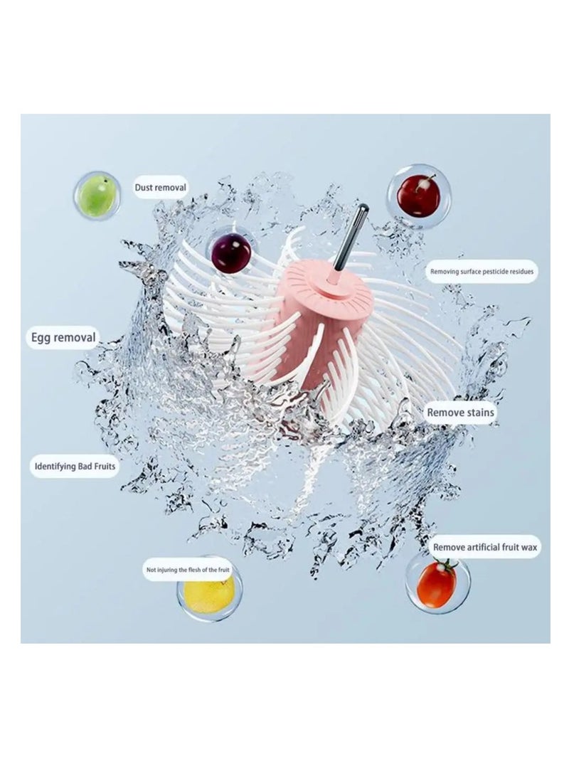 بيج غسالة الفواكه والخضروات، جهاز دوار لغسل الفاكهة، منظف الخضروات، فرشاة تنظيف دوارة كاملة الجوانب، أداة تنظيف الطعام - Image 5
