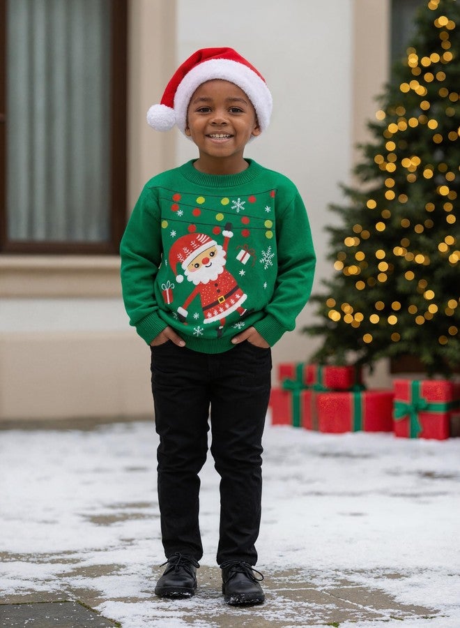 RETSUGO Baby Boy Christmas Sweater Kids Chritmas Outfit Toddler Crewneck Fleece Winter Pullover Holiday Sweatshirt 4T/8247 - Image 2