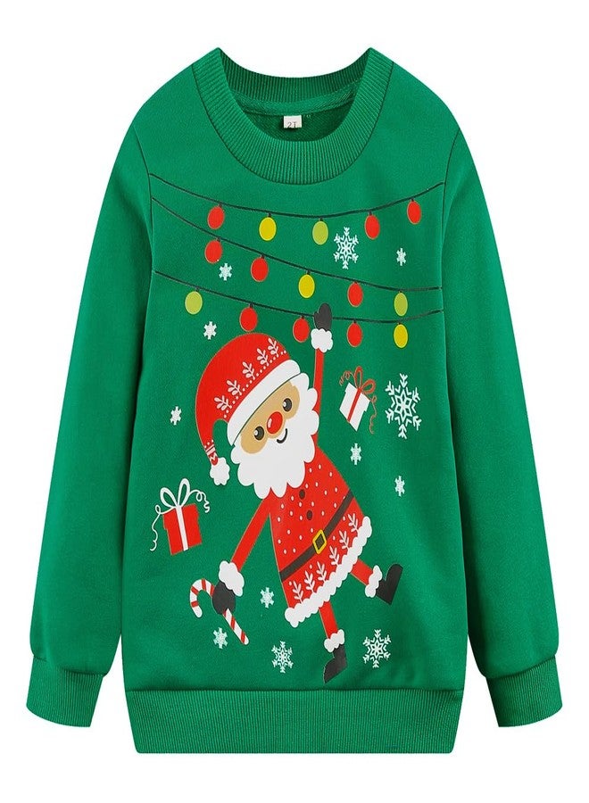 RETSUGO Baby Boy Christmas Sweater Kids Chritmas Outfit Toddler Crewneck Fleece Winter Pullover Holiday Sweatshirt 4T/8247 - Image 1