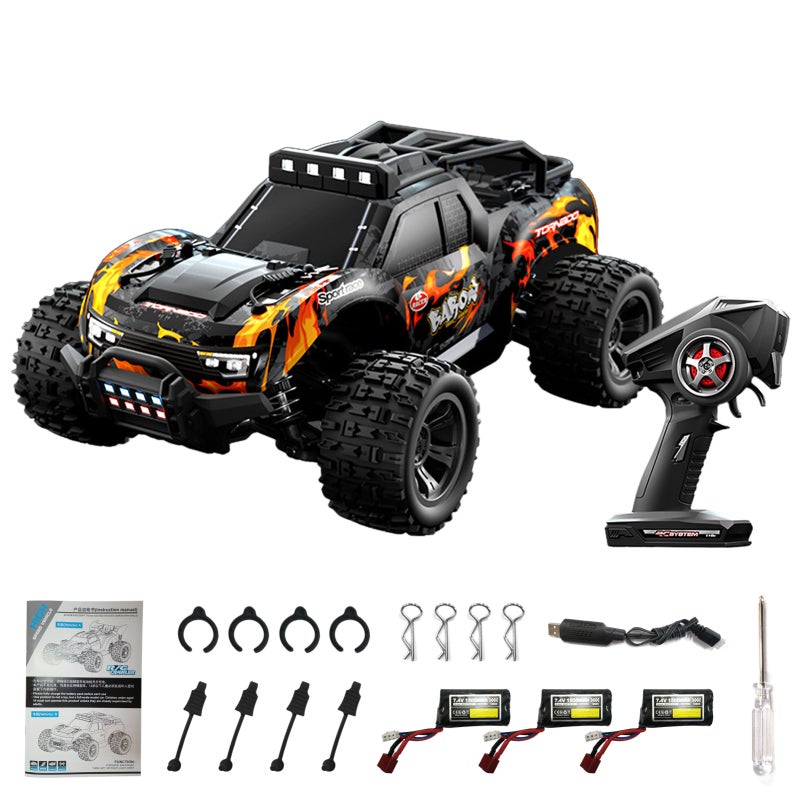 Remote Control Car: Orange 4WD RC Car - Sturdy Explosion-Proof PVC Material, All Terrain Anti-Slip Tires, 2.4G Easy Control for Adults, Kids and RC Enthusiasts Outdoor Adventures - Image 1
