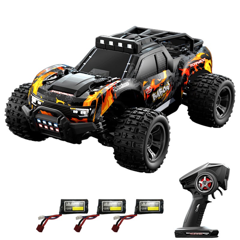 Remote Control Car: Orange 4WD RC Car - Sturdy Explosion-Proof PVC Material, All Terrain Anti-Slip Tires, 2.4G Easy Control for Adults, Kids and RC Enthusiasts Outdoor Adventures - Image 2