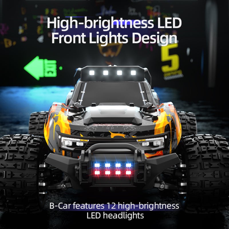 Remote Control Car: Orange 4WD RC Car - Sturdy Explosion-Proof PVC Material, All Terrain Anti-Slip Tires, 2.4G Easy Control for Adults, Kids and RC Enthusiasts Outdoor Adventures - Image 5