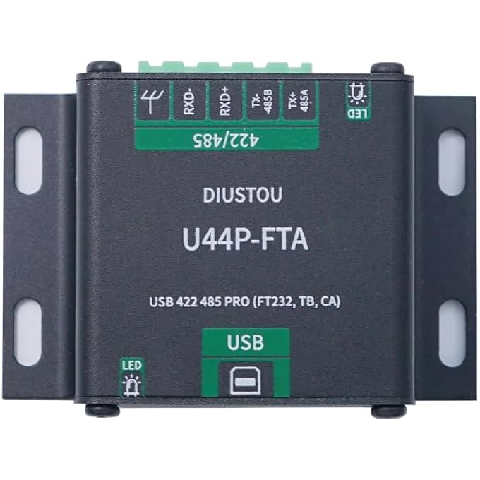 diustou FT232 422 TO USB INTERCONVERTIBLE SERIAL MODULE SP3485 WITH INSULATION INDUSTRIAL SERIAL ADAPTER METAL HOUSING LIGHTNING IMPACT RESISTANT 2M BAUD RATE SUPPORTS RS485 - Image 1