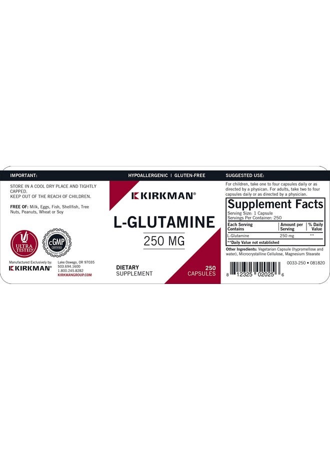 كيركمان إل-جلوتامين 250 مجم - مضاد للحساسية | 250 كبسولة نباتية | حمض أميني | خالٍ من الجلوتين والكازين - Image 3