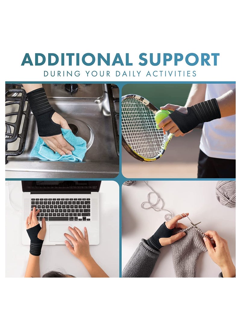 Adjustable Elastic Wrist Support Brace for Sports and Injury Recovery, Flexible Design for Left or Right Hand, Size M, Set of 2 - Image 4