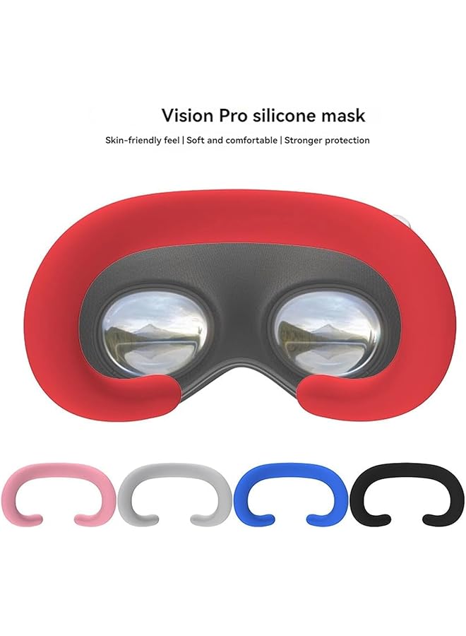 erorex VR Silicone Face Pad Cover For Vision Pro Accessories VR Face Cushion Waterproof Washable Eey Mask For Vision Pro Headset Silicone Replacement Face Pad Red - Image 2