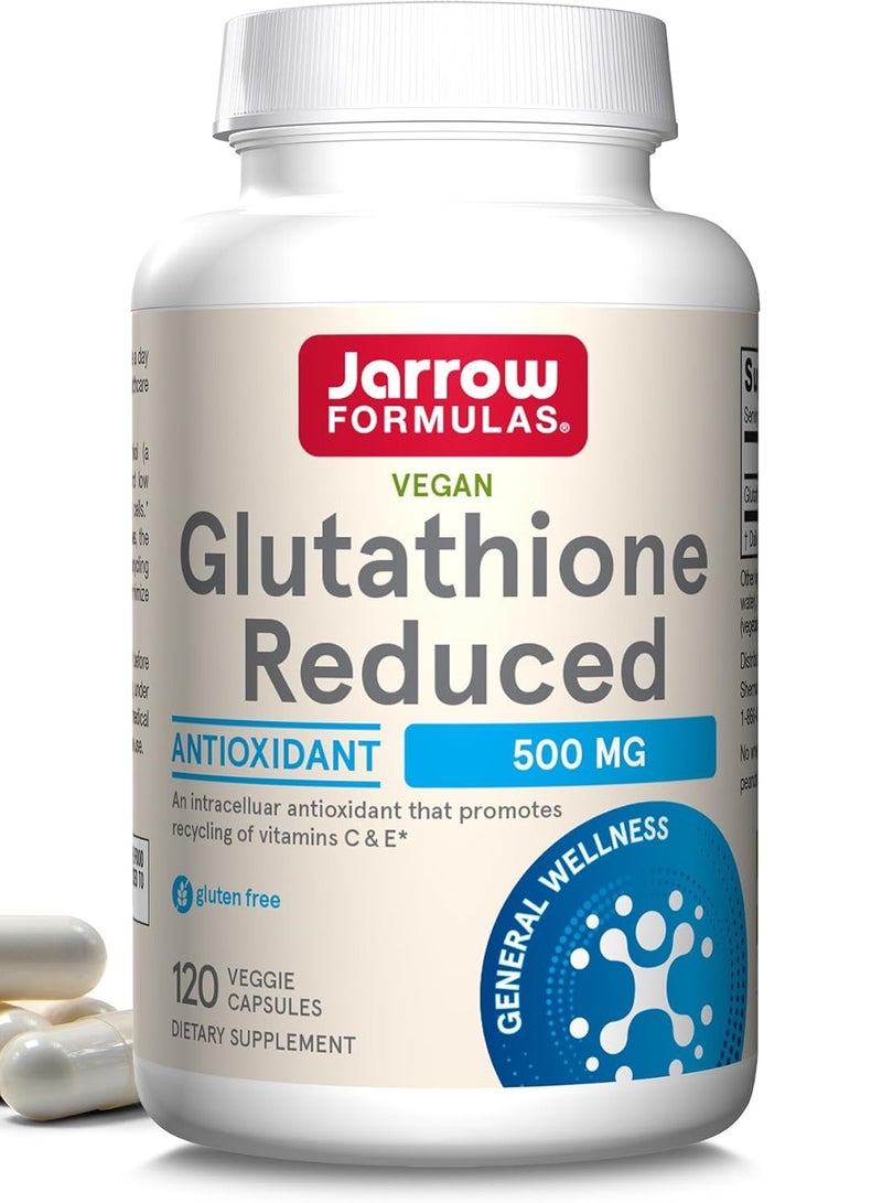 jarrow formulas Reduced Glutathione, 500 mg, 120 Veggie Capsules - Image 1