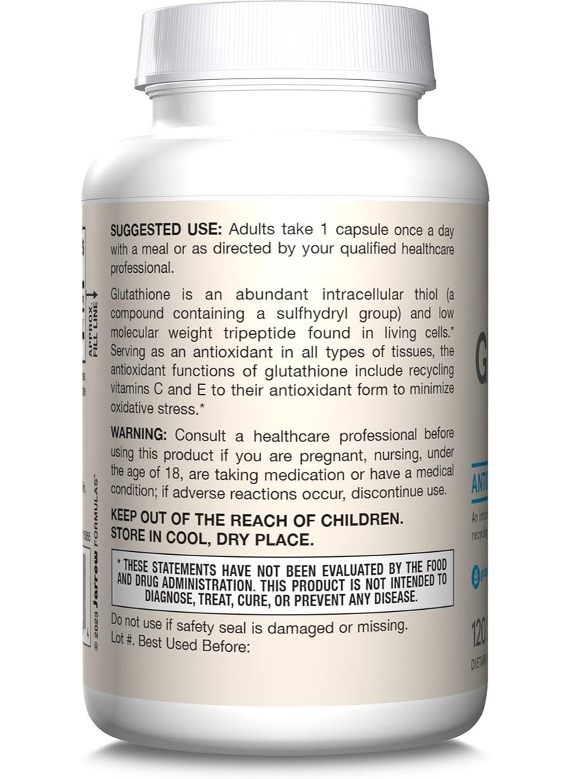 jarrow formulas Reduced Glutathione, 500 mg, 120 Veggie Capsules - Image 5