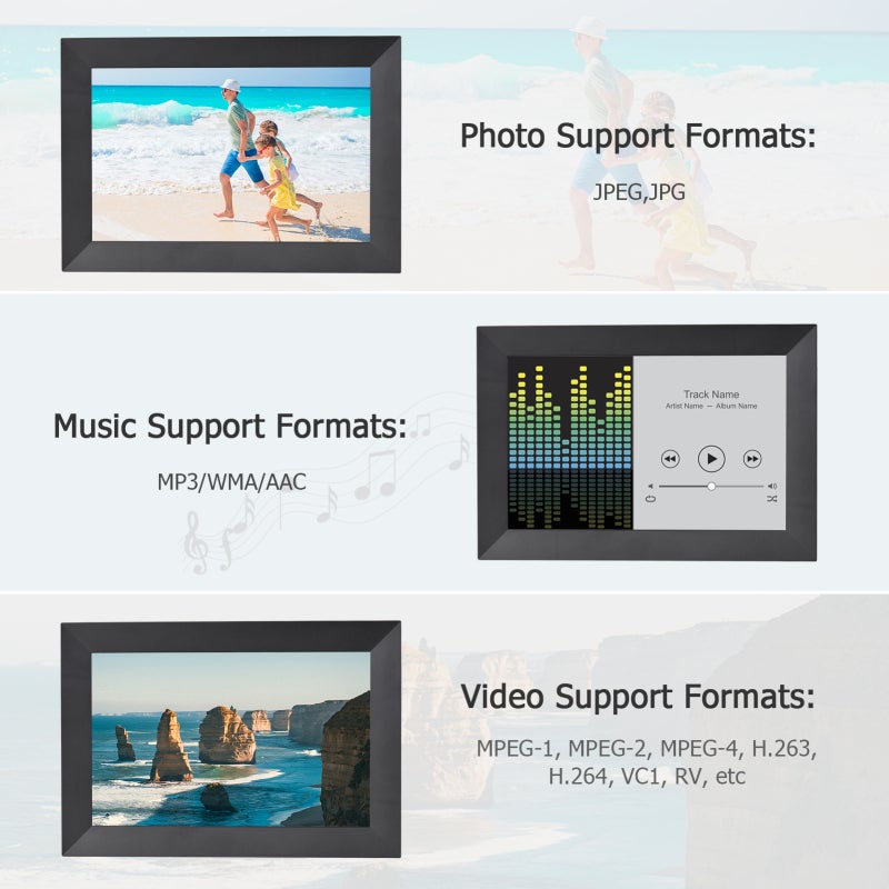 8 Inch Smart WiFi Photo Frame Digital Picture Frame Photo Album IPS Touch-screen 1280*800 Photo 1080P Video 16GB Storage Auto Rotation Photo Sharing via APP - Image 2