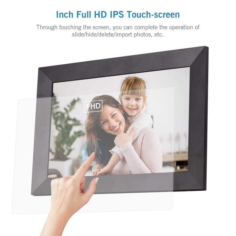 8 Inch Smart WiFi Photo Frame Digital Picture Frame Photo Album IPS Touch-screen 1280*800 Photo 1080P Video 16GB Storage Auto Rotation Photo Sharing via APP - Image 3