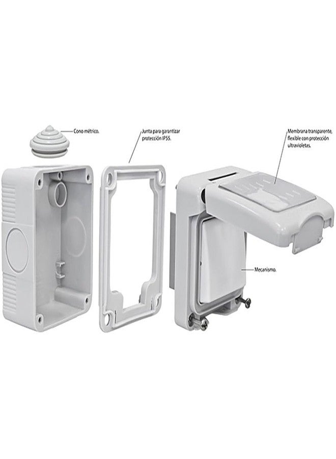 bosig® IP55 Waterproof for Home and Commercial Space, 10A 2 Gang 1Way Switch,Outdoor Power Control Switches, Multiple Switches, Vertical Installation - Image 2