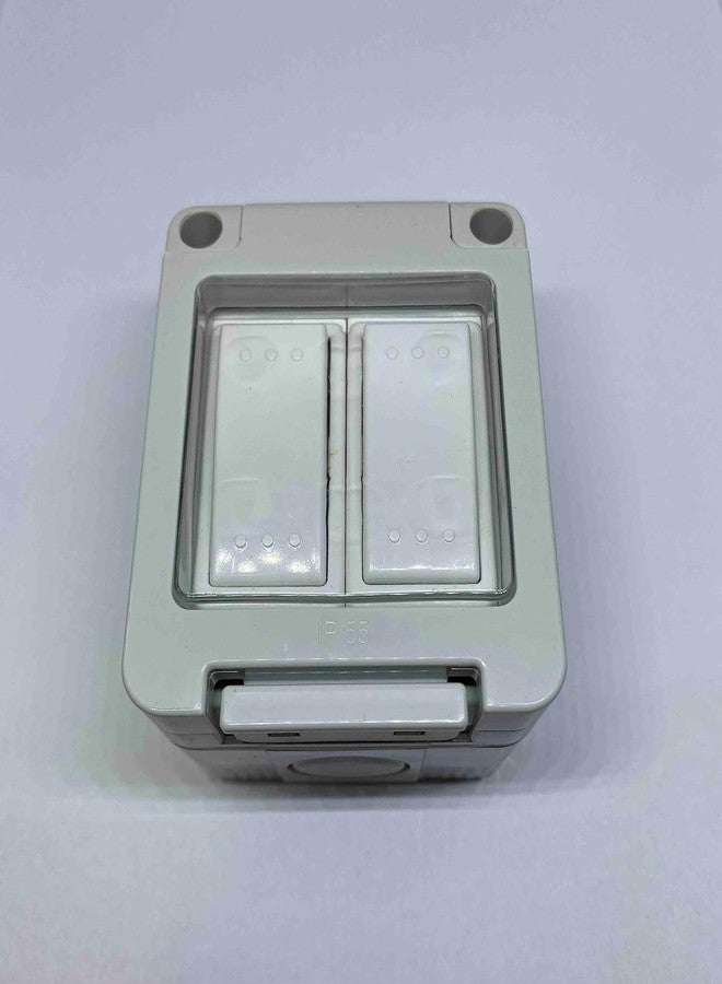 bosig® IP55 Waterproof for Home and Commercial Space, 10A 2 Gang 1Way Switch,Outdoor Power Control Switches, Multiple Switches, Vertical Installation - Image 5