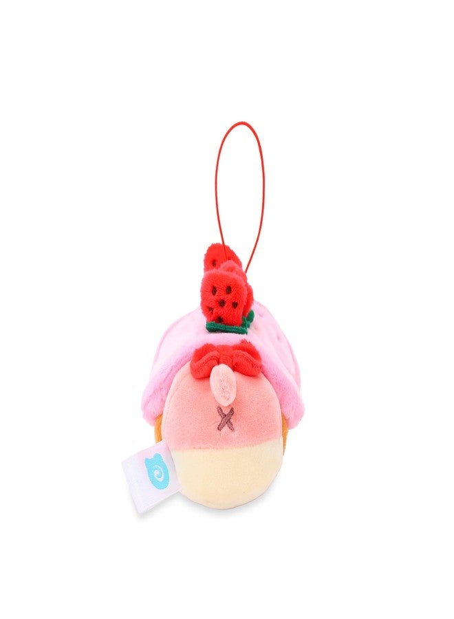 Anirollz Stuffed Animal Plush Keychain - Ornament Charm Toy Doll | Soft, Squishy, Warm, Cute, Comfort, Safe | Strawberry Roll Cake Outfitz with Kitty - Birthday Decorations Gift 4" Kittiroll - Image 3